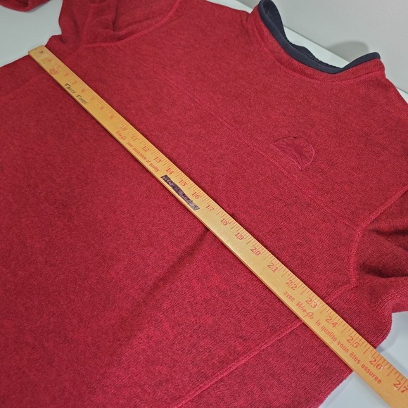 LL Bean Men Polartec Pullover Size 2XL Tall Red Hiking Outdoors Arm Pocket - Picture 11 of 14